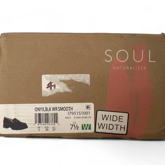 SOUL Naturalizer - Onyx, Black Leather Loafer, NEW! Size 7.5 Wide - Picture 8 of 10